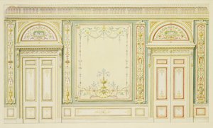 Verzierte Türen und Wanddekoration im Stil von Robert Adam (1728-92) von English School