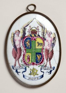 Ovales Schild mit Freimaurerabzeichen