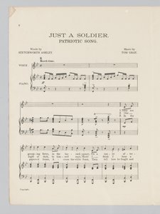 Seite 2 einer Partitur für das Lied Just a Soldier von English School
