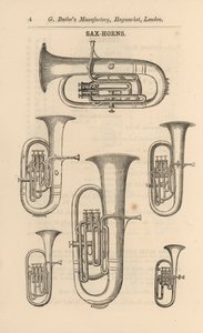 Seite aus G Butlers Illustriertem Katalog der Musikinstrumente von English School
