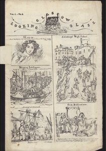 Seite aus einem Flugblatt über die Glasgow Fair, veröffentlicht am 23. Juli 1835 von English School