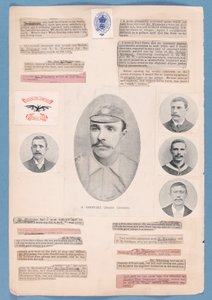 Seite aus einem Sammelalbum von Nat Whittaker während der Saison 1895-96 von English School