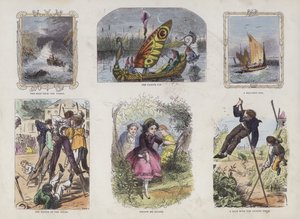 Seite aus dem Attraktiven Bilderbuch (farbige Gravur) von English School
