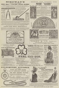 Seite mit Anzeigen (Gravur) von English School
