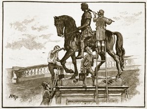 König Wilhelm wird in Dublin schwarz gemalt, 1822, Illustration aus Cassells Illustrierter Geschichte Englands