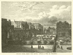 Palace Yard, von Süden, nach einer Ansicht von Canaletti von English School