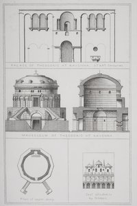 Palast und Mausoleum von Theoderich (ca. 454-526) in Ravenna, aus `Agincourts Kunstgeschichte durch ihre Denkmäler von English School