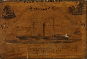 Panorama der Kabinen der SS Sea-horse (Gravur) von English School