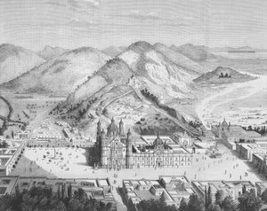Panoramablick auf die Basilika de Guadalupe, Mexiko-Stadt 1880er Jahre