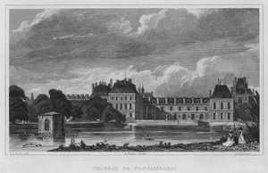 Paris, Chateu De Fontainbleau (Gravur) von English School