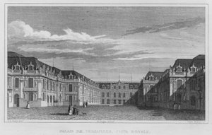 Paris, Palais De Versailles, Cour Royale (Gravur) von English School