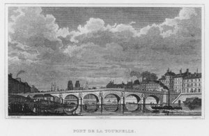 Paris, Pont De La Tournelle (Gravur) von English School
