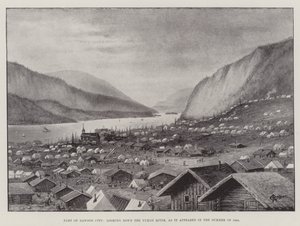 Ein Teil von Dawson City, Blick auf den Yukon River, wie er im Sommer 1898 erschien von English School