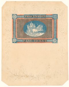 Eintrittskarte für die Prozession zur Krönung von König Georg IV., 17. Juli 1821 von English School