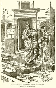 Paterfamilias.—Straßenszene in Pompeji von English School