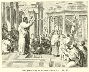 Paulus predigt in Athen, Apostelgeschichte, xvii, 22, 23 von English School