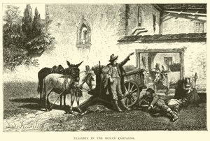 Bauern in der römischen Campagna von English School