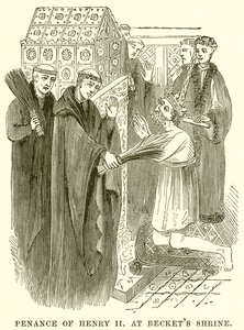 Buße von Heinrich II. am Schrein von Becket von English School