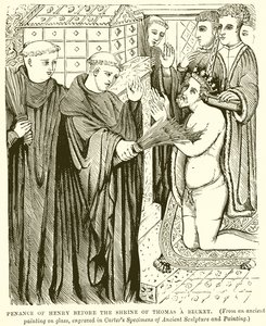 Buße von Heinrich vor dem Schrein von Thomas Becket von English School