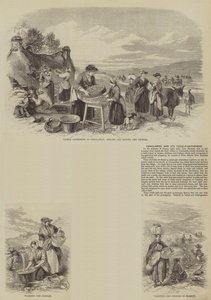 Penclawdd und seine Muschelsammler (Stich) von English School
