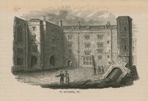 Menschen spazieren im Gelände des Bridewell Palace von English School