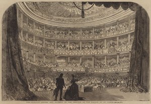 Aufführung vor Ihrer Majestät im Theater des Palastes von St. Cloud (Gravur) von English School