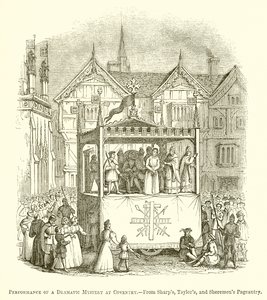 Aufführung eines dramatischen Mysteriums in Coventry von English School