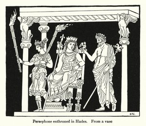 Persephone auf dem Thron in Hades von English School