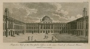 Perspektivische Ansicht der neuen öffentlichen Büros im Innenhof des Somerset House von English School
