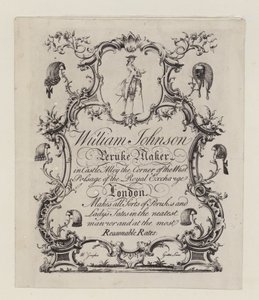 Perückenmacher, William Johnson, Visitenkarte von English School
