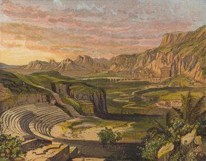 Petra, Jordanien (Farblithografie) von English School