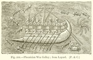 Phönizische Kriegsgaleere; nach Layard von English School