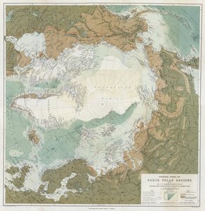 Physische Karte der Nordpolregionen