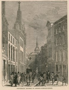 Malerische Skizzen von London - Lombard Street von English School