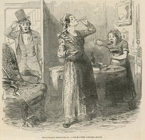 Malerische Skizzen von London - das Wohnhaus von English School