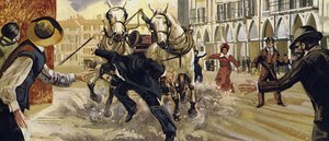 Pierre Curie rutschte beim Überqueren der Straße aus und fiel unter ein Pferd und einen Wagen