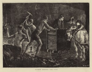 Bergleute beim Kohlehacken