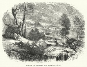 Plage von Donner und Regen, Rubens (Gravur) von English School