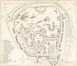 Plan des Regents Park, London von English School