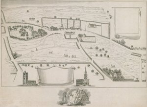 Plan der nordwestlichen Vororte von London um St Giles in the Fields von English School