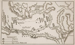 Plan des Angriffs der Leichten Brigade bei Balaclava, 25. Oktober 1854