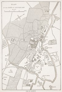 Plan der Stadt Lucknow, aus Cassells Illustrierter Geschichte Englands