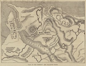 Plan des Mamelon und Malakoff-Turms (Gravur) von English School