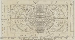 Plan des Palastes und Parks für die Pariser Weltausstellung von 1867 (Gravur) von English School