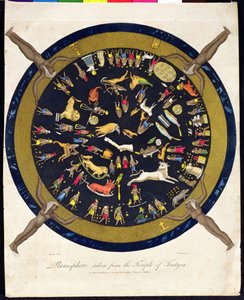 Planisphäre aus dem Tempel von Tentyra, graviert von J. Chapman, veröffentlicht von J. Wilkes 1804