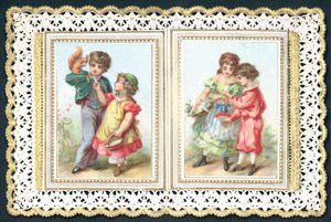 Spiel mit einem Eichhörnchen und Spielzeug, Weihnachtskarte