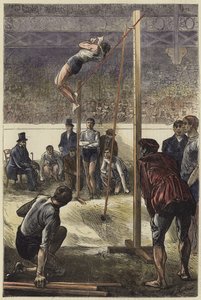 Stabhochsprung in der Landwirtschaftshalle von English School