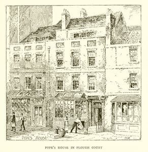Haus des Papstes in Plough Court (Stich) von English School