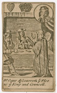 Popish Plot Spielkarte von English School
