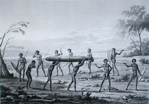 Port Jackson, New Holland: Aborigine-Beerdigungszeremonie, aus 